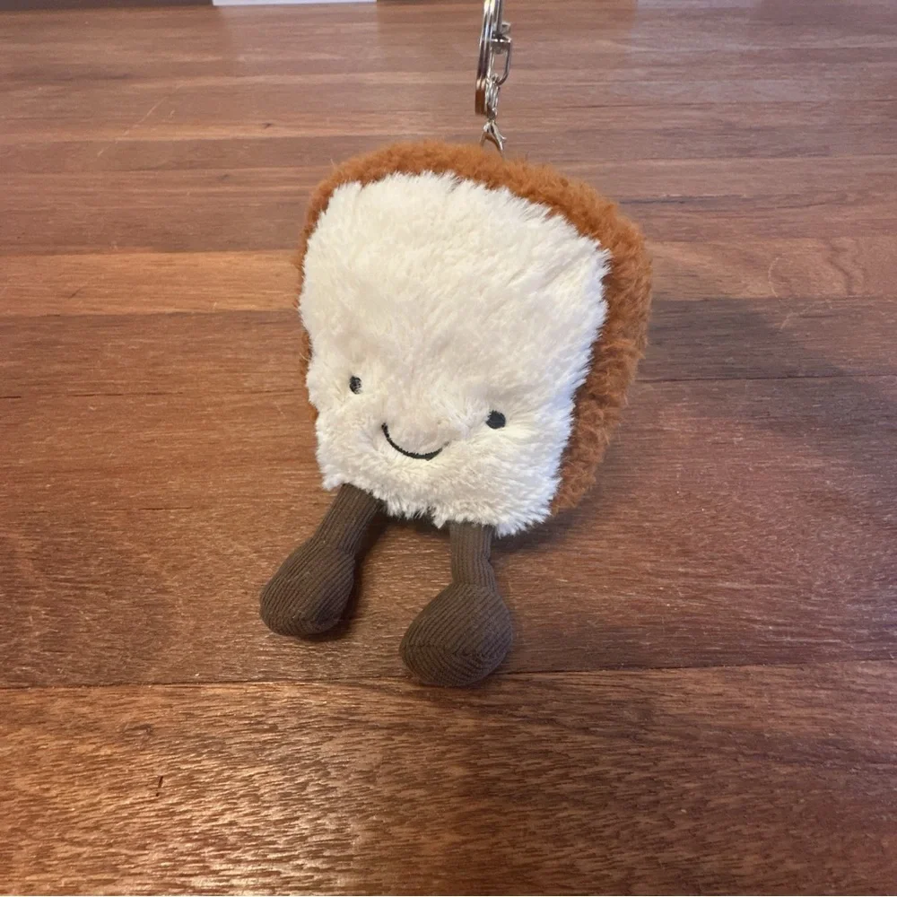 Cute Toast Plush Keychain Kawaii Bread Charm Bag Pendant New Soft Gift